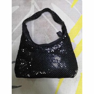 Black Mesh Baguette Bag