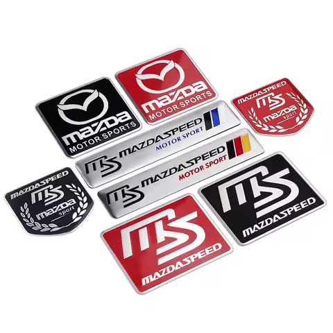 1Pcs For Mazda Speed 3 5 6 BK CX-3 CX-5 CX7 CX-7 Demio Car Styling 3D Aluminum Flag Logo Stickers Ba