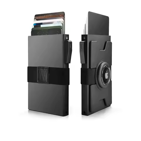 Smart Airtag Wallet Men: Metal Wallet with Airtag Holder - AirTag Wallet for Men Airtag, Slim Minima