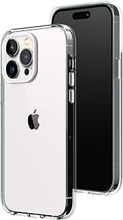 RHINOSHIELD Crystal Clear Case Compatible with [iPhone 14 Pro Max] | Advanced Yellowing Resistance, High Transparency, Protective and Customizable Clear Phone Case - White Camera Ring