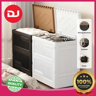 【DJ】50-70cm Foldable Storage Box with Wheels & Lid | Kotak Simpanan Kapasiti Besar Pakaian Mainan 收纳