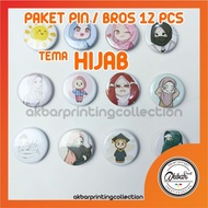 12 PCS HIJAB THEME PIN PACKAGE 1 DOZEN/ HIJAB BROOCH/ MUSLIM WOMEN'S PIN/ BAG PIN/