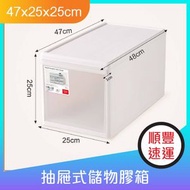 日本抽屜式衣物收納箱、儲物櫃膠箱（免安裝）47x25x25cm（3027）