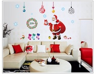 Santa Claus Christmas Christmas tree gift card party party kids room wallpaper PVC wall sticker wall