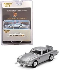 Diecast Model Car Compatible with Mini GT 1:64 Aston Martin DB5 James Bond 007 Goldfinger English Pa