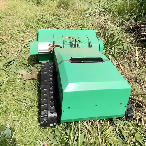 Remote Control Crawler Flail Mower, Electric Driven Tracked Grass Shredder for Slope Orchard Weed Pr