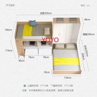 L0671上下床一體多功能組合交錯式衣櫃書桌*2雙層子母高低床（包運送）