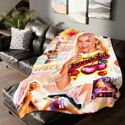 Singer Zara Larsson Midnight Sun Blanket For Sofa Office Bed Plane Travel Sleep Read Relax Camping S