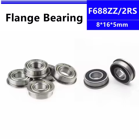 50/100pcs F688ZZ 8*16*5mm F688-2RS LF1680 flange deep groove ball bearing 8x16x5mm F688 F688Z Flange