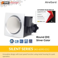 AireGard AS-6090-D1 Air Ventilation Exhaust Fan Silent Series (Silver) (Round) 80CFM 4" / 4 Inches -