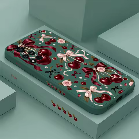 Cartoon Cherry Bow Pattern Case For Honor 600 Pro 400 70 Lite 500 200 90 Smart 50 SE 20 9C 9X Pro Dr