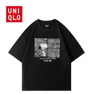 Uniqlo giản dị ngắn tay áo sơ mi Snoopy cặp vợ chồng in thời trang
