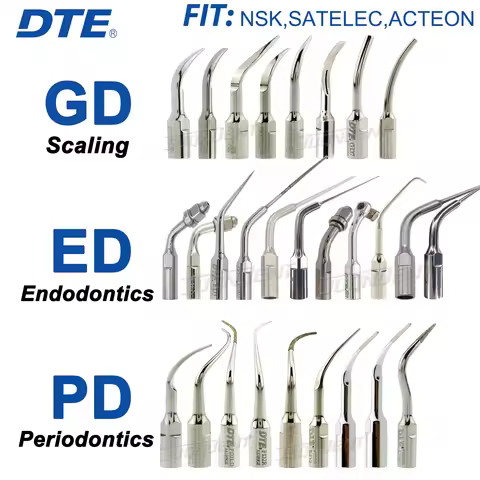 Woodpecker DTE Dental Ultrasonic Scaler Tips Periodontics Endodontics Scaling Tips Fit NSK SATELEC S