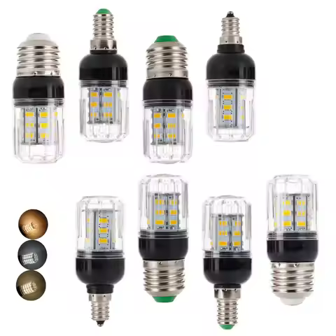 E27 E14 E12 E26 SMD 5730 27LEDs 7W LED Corn Bulb Lamp Christmas Chandelier Candle Light Home Lightin