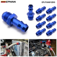 EPMAN 10PCS Performance -8 AN Male Flare To 1/2" Hose Barb Adapter Fitting AN8 8AN -8AN 1/2 Push Loc