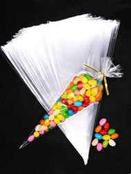 100入組透明糖果包裝袋,適用於婚禮、生日、派對裝飾,糖果紙包裝用於冰淇淋、甜玉米