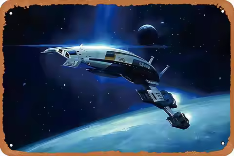 Mass Effect, Mass Effect 2, Normandy SR-2, space, spaceship Metal Tin Sign Retro Wall Decor for Home