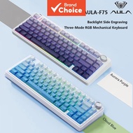 Aula F75 Tri Mode 75 Percent Gasket Gaming Keyboard Full Key Hot Swappable Rgb Wireless With Remote 