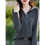 half zipper sweatshirt half zip sweatshirt Guangzhou Thirteen-Line Women's European Style Half-Zippe