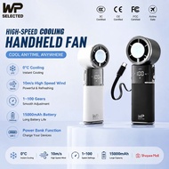 WP SELECTED handheld fan cooling 15000mAh Portable 20 in 1 Fans with 100 Speeds Powerbank Function