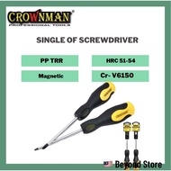 100% Original👍CROWNMAN 3" 5" 6" HEAVY DUTY SCREWDRIVER DRIVERS SLOTTED TIPS | pemutar skru