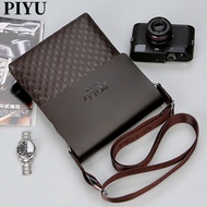 New men's soft PU leather shoulder bag, small classic casual crossbody bag, tote bag, luxury design 