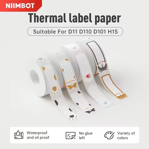 Niimbot D11/D101/D101/H1/H1S/ Label White Colorful Price Label Transparent Label Date Tag Thermal Pa