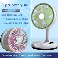 Desktop Foldable Fan USB Rechargeable Desktop Fan Five-Blade Foldable with Table Lamp Student Dormitory Mini Fan Desktop Electric Fan Outdoor