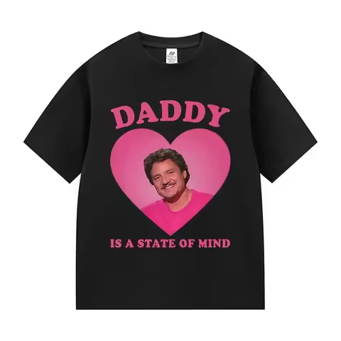 Pedro Pascal Women's Movie Pattern T-shirt Retro High Quality Fashion Clothing Suitable for Both Men