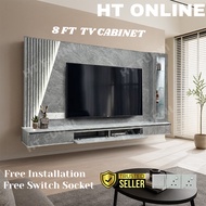 HT ONLINE 8ft Fluted Panel TV Cabinet  Wall Mounted Tv Cabinet Kabinet TV Gantung Rak Tv