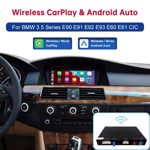 Road Top Wireless Android Auto Interface Mirror Link Air Play For BMW 3 5 Series E90 E91 E92 E93 E60