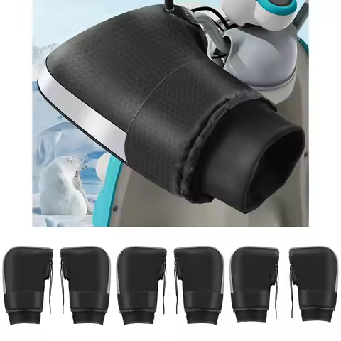 1Pair Thermal Motorcycle Handlebar Muffs Waterproof Windproof Waterproof Handlebar Mitts E-Bike Cycl