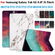 For Samsung Galaxy Tab S2 8.0"/9.7inch High Quality PU Leather Marble/Sky Flip Stand Cover Tab S2 SM-T710 T715 T719 T713 T716 SM-T810 T813 T815 T819 Tablet Protective Case