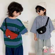 【Ready Stock】 ☁ C16 Korean children's boys and girls chest bag waist bag fashion letter printing messenger shoulder bag