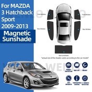 For Mazda 3 Hatchback Sport 2009-2013 Window Curtain Car Glass Sun Visor Magnetic Sunshade Mesh Special Sunshield Mosquito Net