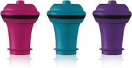 Vacu Vin Wine Saver Vacuum Stoppers Set of 3– Blue/Pink/Purple