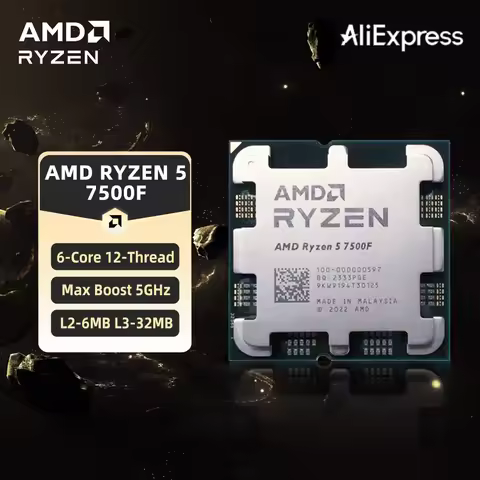 AMD Ryzen 5 7500F CPU AMD R5 7500F Processor Up to 5GHz 6-Core 12-Thread Socket AM5 Desktop Gaming C