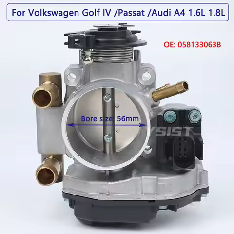 56mm Throttle Body for Volkswagen Passat Golf IV Audi A4 1.6 1.8 Body Acceleration 058133063B OEM Qu