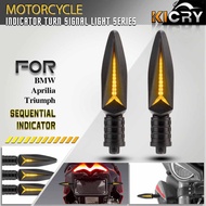 KICRY Motorcycle Indicators Front Rear Flowing Turn Signal Light Amber Motorbike For BMW G310GS G310