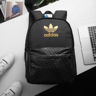 Adidas ORIGINAL CLASSIC PRINTED BLACK shoulder backpack for Men and Women size 40x30x14 waterproof material