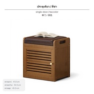 ชั้นวางรองเท้าแบบหลายชั้นพร้อมม้านั่ง เก็บรองเท้าหน้าทางเข้า ตู้เก็บรองเท้าไม้ไผ่ ออแกไนเซอร์รองเท้า