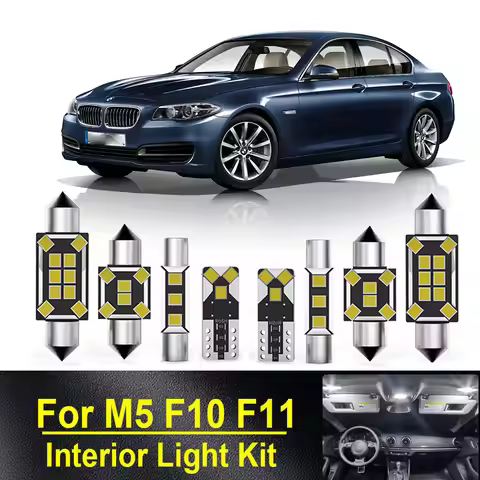 21Pcs For BMW 5 series M5 F10 F11 Sedan Touring 2010 2011 2012 2013 2014 2015 2016 Canbus LED Interi