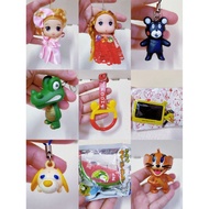 Preloved keychain KC6 princess doll Kumamon Ocha-ken (Tea Dog) Winnie the Pooh Angry Bird Tom & Jerr