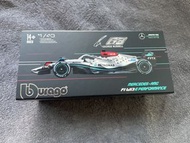 F1 Bburago Mercedes 2022 W13 George Russell Model Car 平治車隊 羅素戰車 1/43 銀箭 一級方程式 車模型