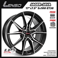 [ส่งฟรี] ล้อแม็ก LENSO รุ่น JAGER JAVA ขอบ17" 5รู100 สีดำหน้าเงา กว้าง7.5" จำนวน 4 วง