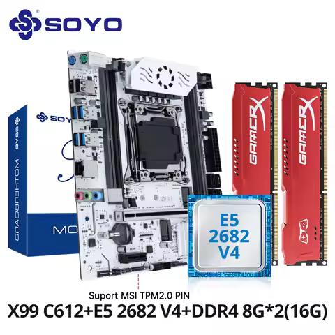 SOYO X99 Gaming Motherboard Kit C612 Chipset with Xeon E5-2682 V4 CPU & 16GB(2x8GB) DDR4 2133MHz RAM