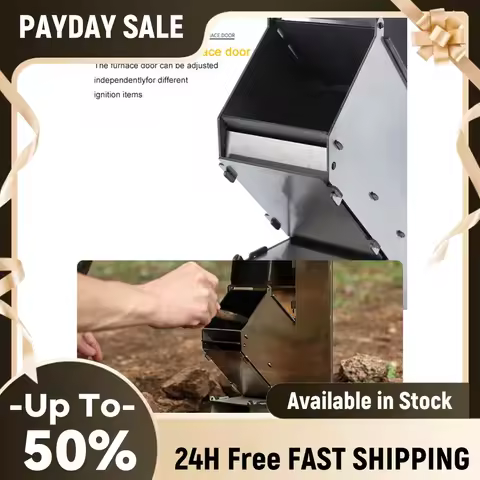 BBQ Rocket Stove Stainless Steel Cooking Stove Portable Camping Stove Outdoor Wood Burning for Trave