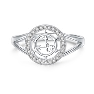 DAOCHONG Sigil of Lilith Abalone Shell Statement Ring S925 Sterling Silver Sigil of Lilith Statement