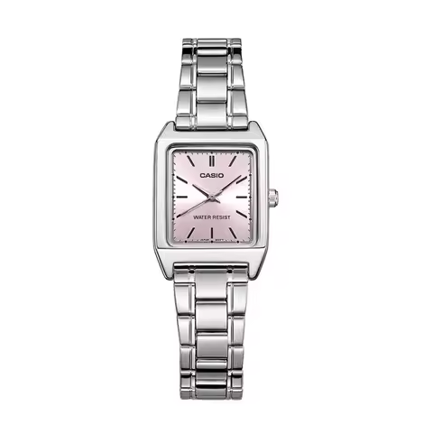 Casio LTP-V007D series light luxury small square retro simple steel strap pointer quartz women's wat