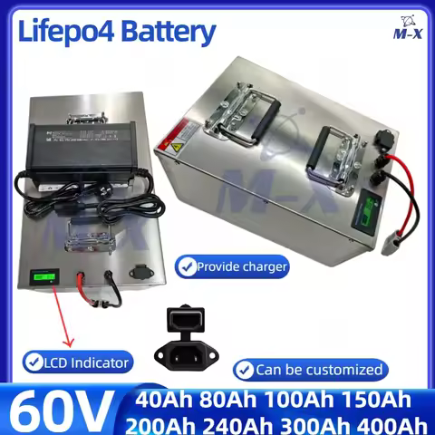 M-X 20S 60V 40Ah 80Ah 100Ah 150Ah 200Ah 240Ah 300Ah 400Ah Lifepo4 Battery for 3KW 6KW EV RV Motorcyc